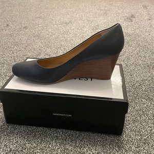 Nine West Navy Blue Wedge Heels